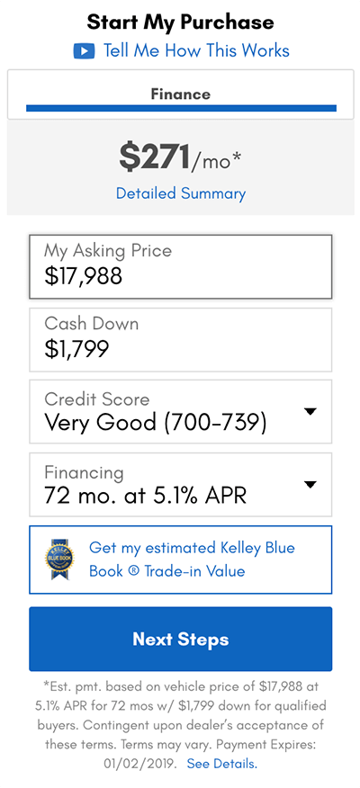Kelley Blue Book Payment Calculator